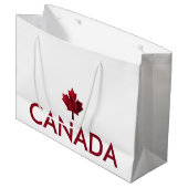 赤い波のカエデの葉を持つカナダ ラージペーパーバッグ (正面アングル)