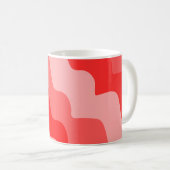 赤い波の海波のグラデーション コーヒーマグカップ (正面右)