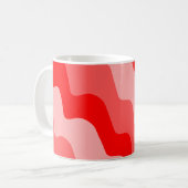 赤い波の海波のグラデーション コーヒーマグカップ (正面左)