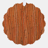 赤い波ストライプ形のモダン日本の抽象芸術 オーナメントカード (裏面)