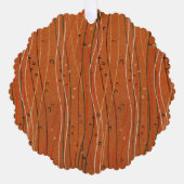 赤い波ストライプ形のモダン日本の抽象芸術 オーナメントカード (正面)