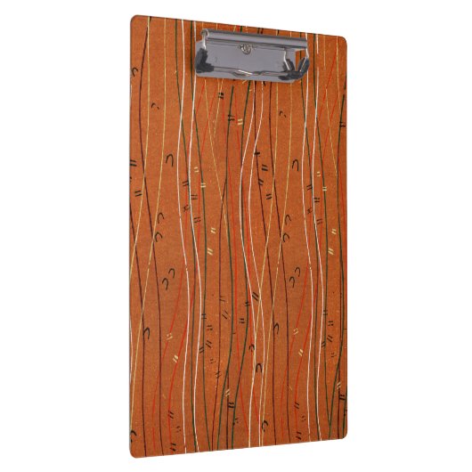 赤い波ストライプ形のモダン日本の抽象芸術 クリップボード (右)