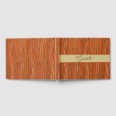 赤い波ストライプ形のモダン日本の抽象芸術 ゲストブック (全面)