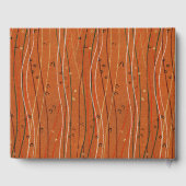 赤い波ストライプ形のモダン日本の抽象芸術 ゲストブック (裏面)