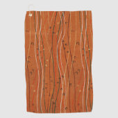 赤い波ストライプ形のモダン日本の抽象芸術 ゴルフタオル (正面)