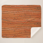 赤い波ストライプ形のモダン日本の抽象芸術 シェルパブランケット (正面(横))