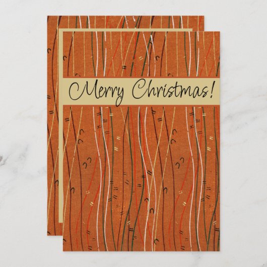 赤い波ストライプ形のモダン日本の抽象芸術 シーズンカード (正面/裏面)