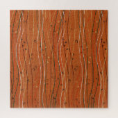 赤い波ストライプ形のモダン日本の抽象芸術 ジグソーパズル (縦)