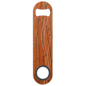 赤い波ストライプ形のモダン日本の抽象芸術 スピード栓抜き (裏面)