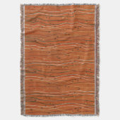 赤い波ストライプ形のモダン日本の抽象芸術 スローブランケット (正面縦)