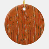 赤い波ストライプ形のモダン日本の抽象芸術 セラミックオーナメント (裏面)