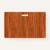 赤い波ストライプ形のモダン日本の抽象芸術 バッジ (裏面)