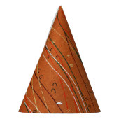 赤い波ストライプ形のモダン日本の抽象芸術 パーティーハット (左)