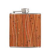 赤い波ストライプ形のモダン日本の抽象芸術 フラスク (正面)