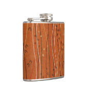 赤い波ストライプ形のモダン日本の抽象芸術 フラスク (右)