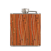 赤い波ストライプ形のモダン日本の抽象芸術 フラスク (裏面)