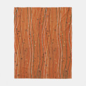 赤い波ストライプ形のモダン日本の抽象芸術 フリースブランケット (正面)