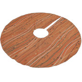 赤い波ストライプ形のモダン日本の抽象芸術 ブラッシュドポリエステルツリースカート (アングル)