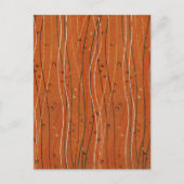 赤い波ストライプ形のモダン日本の抽象芸術 ポストカード (正面)