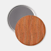 赤い波ストライプ形のモダン日本の抽象芸術 マグネット (正面/裏面)