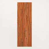 赤い波ストライプ形のモダン日本の抽象芸術 ヨガマット (裏面)