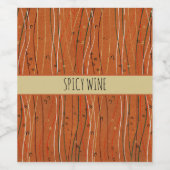 赤い波ストライプ形のモダン日本の抽象芸術 ワインラベル (シングルラベル)