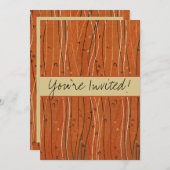 赤い波ストライプ形のモダン日本の抽象芸術 招待状 (正面/裏面)