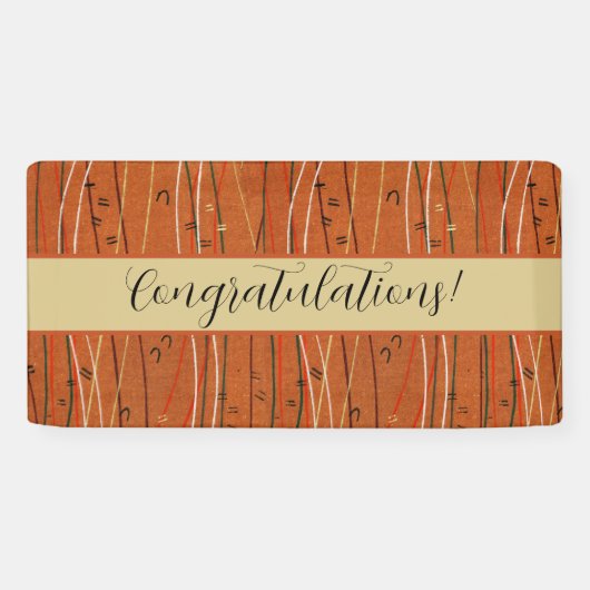 赤い波ストライプ形のモダン日本の抽象芸術 横断幕 (横)