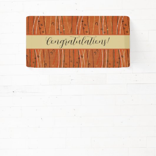 赤い波ストライプ形のモダン日本の抽象芸術 横断幕 (インサイチュ)