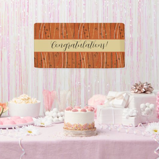 赤い波ストライプ形のモダン日本の抽象芸術 横断幕 (パーティー)