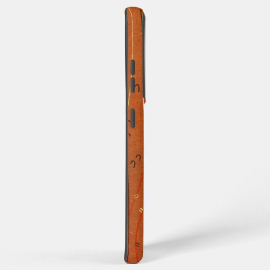 赤い波ストライプ形のモダン日本の抽象芸術 SAMSUNG GALAXYケース (右側面)