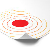 赤い波状の円イラストレーション-はっきりしたミニマリストAbs ポスター (角)