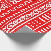 赤い泥の布パターン ラッピングペーパー (角)