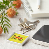 赤い注意を用いるYOLO キーホルダー (側面)