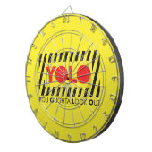 赤い注意を用いるYOLO ダーツボード (正面右)