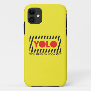 赤い注意を用いるYOLO iPhone 11 ケース