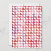 赤い洗浄水彩画の千鳥格子のな写真の卒業 案内状 (裏面)