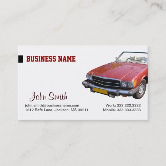 赤い洗車·ディテール用名刺 名刺 (正面)