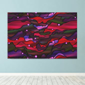 赤い海オーガニック景のステンドグラス抽象芸術 キャンバスプリント (インサイチュ (ウッドフロア))