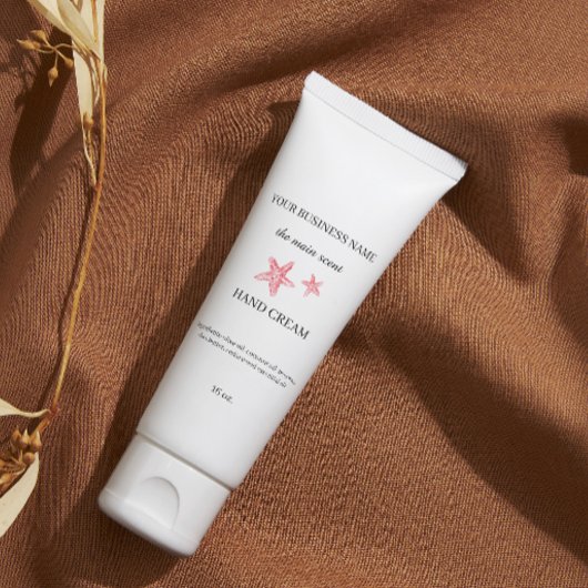 赤い海岸沿いのハンドクリームの皮気に皮包装シール 長方形シール