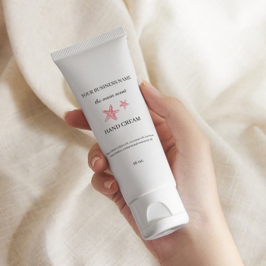 赤い海岸沿いのハンドクリームの皮気に皮包装シール 長方形シール