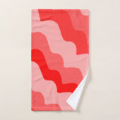 赤い海波の波状グラデーション バスタオルセット (ハンドタオル)