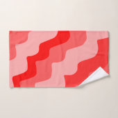 赤い海波の波状グラデーション バスタオルセット (ハンドタオル)