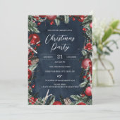 赤い海軍のクリスマスリース フェスティブ フラワーパーティー 招待状 (スタンド正面)