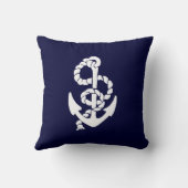 赤い海軍リバーシブルのいかりの航海のな装飾用クッション クッション (裏面)