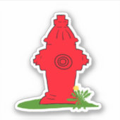 赤い消火栓シール シール (正面)