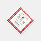 赤い消防士の子犬の赤ちゃんシャワー スタンダードカクテルナプキン (角)