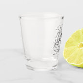 赤い消防士アラーム消防車の誕生日用品 ショットグラス (左)