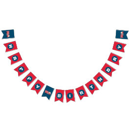 赤い消防士アラーム消防車の誕生日用品 バンティングフラッグ