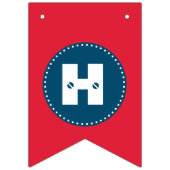 赤い消防士アラーム消防車の誕生日用品 バンティングフラッグ (第2の旗)